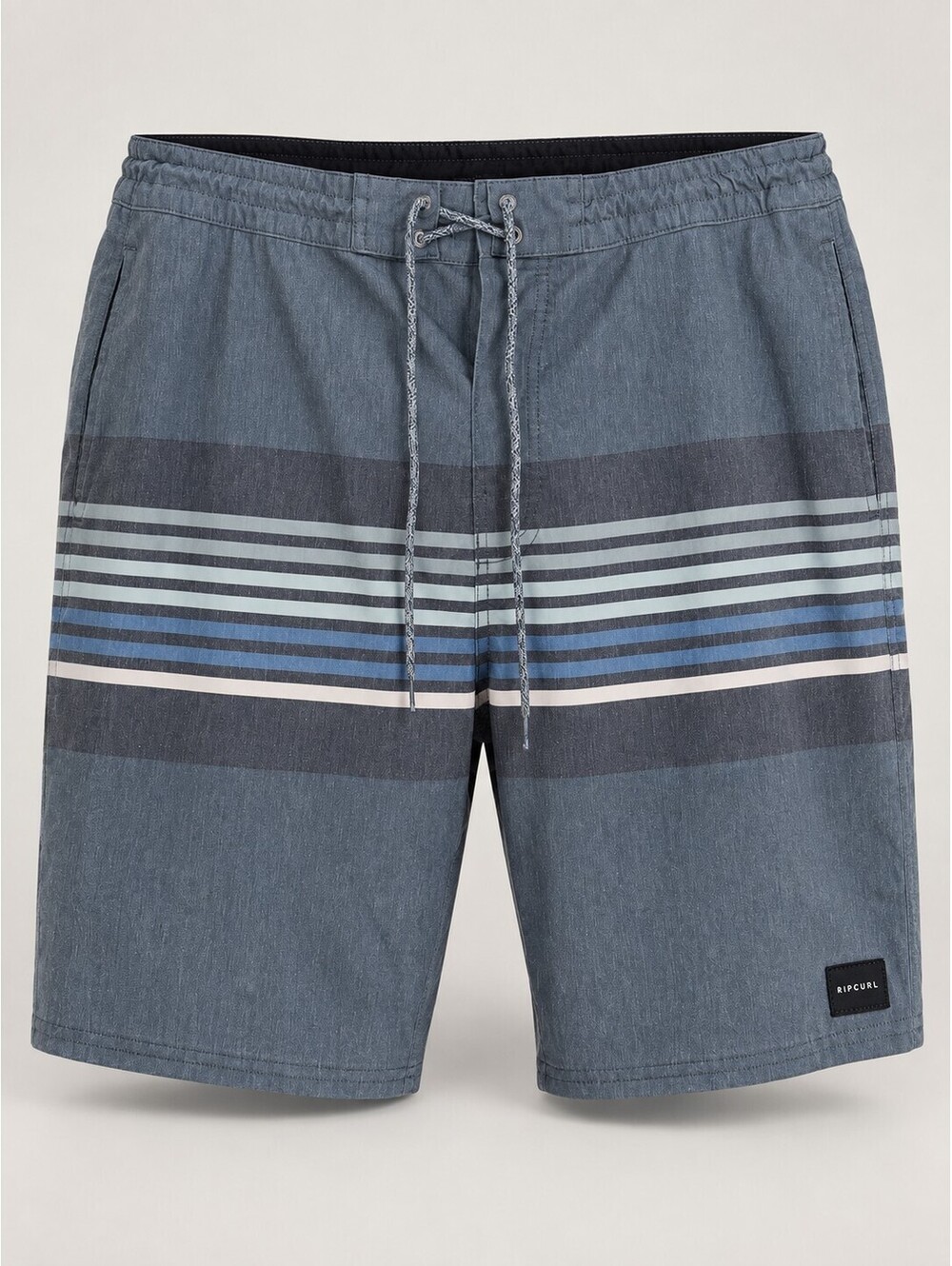 Rip Curl Lay Days Men’s 38 Gray Blue Striped Stretch Boardshorts Swim